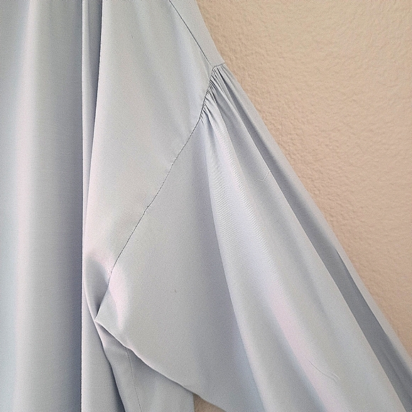 Elizabeth and James Collarless Shirt Dress Blue XL - Picture 4 of 16